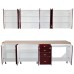 Bucatarie Zebra 260 cm din MDF Rosu Simplu cu blat termoizolant crem